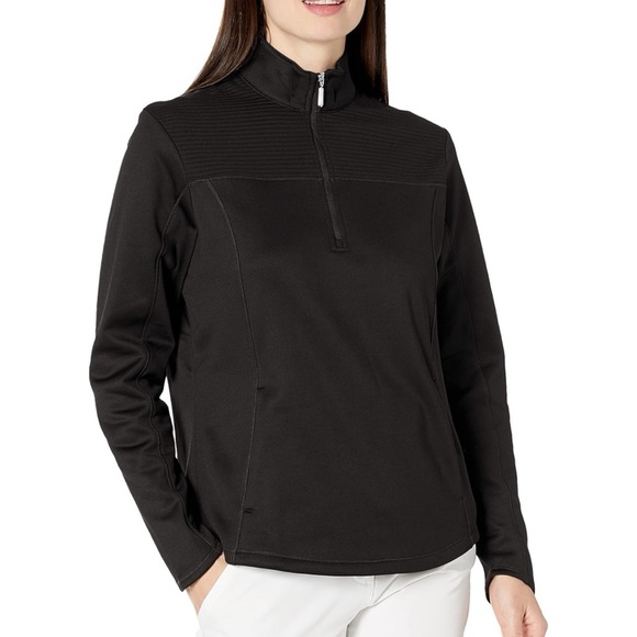 Callaway Long Sleeve Ottoman 1/4 Zip Pullover Black - Picture 1 of 10